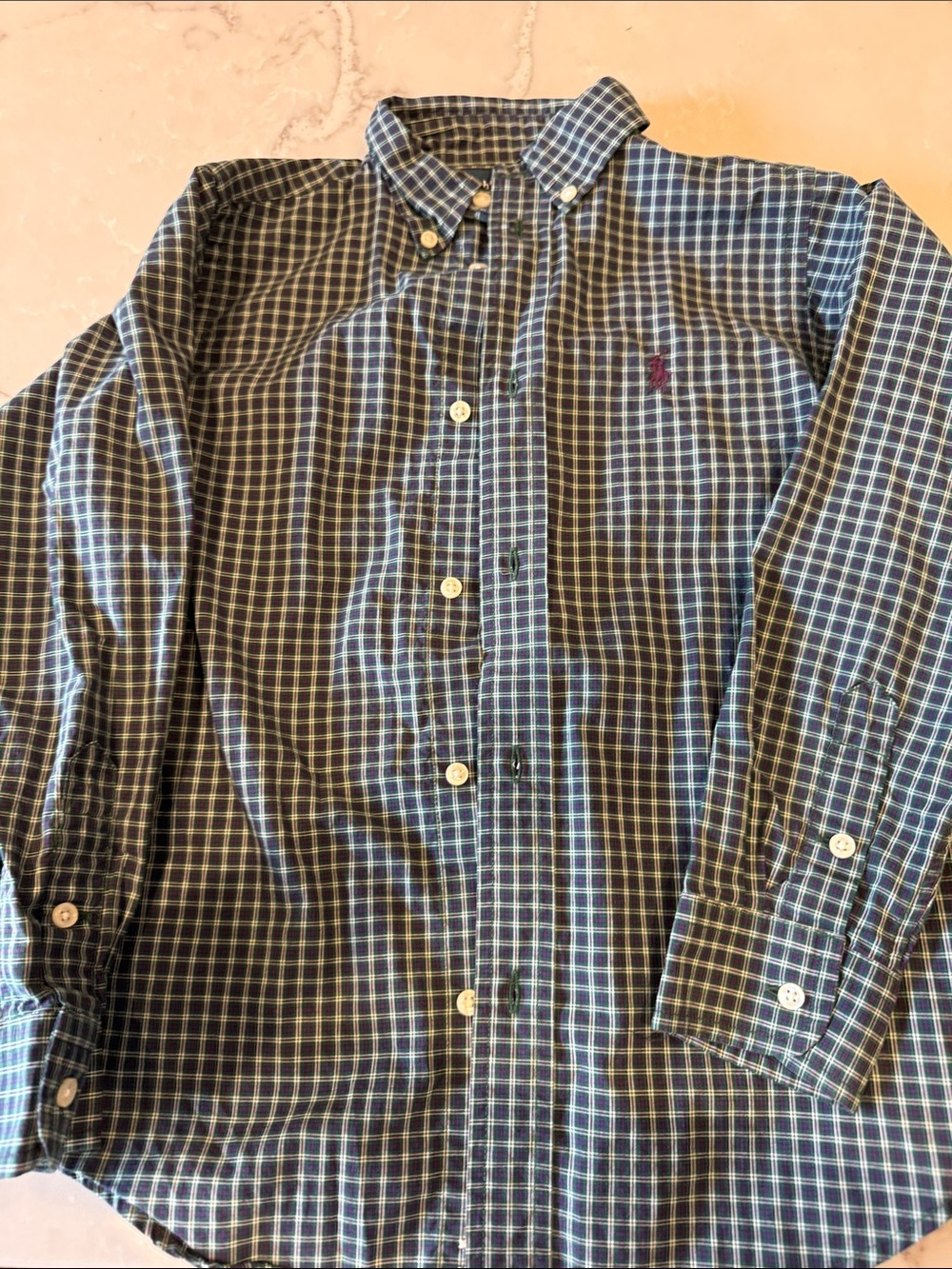 Ralph Lauren purple and Green Plaid Button-Down Shirt